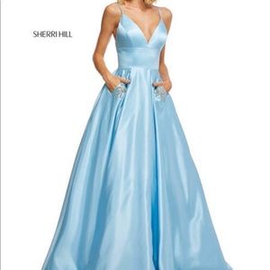 Sherri hill baby blue prom dress